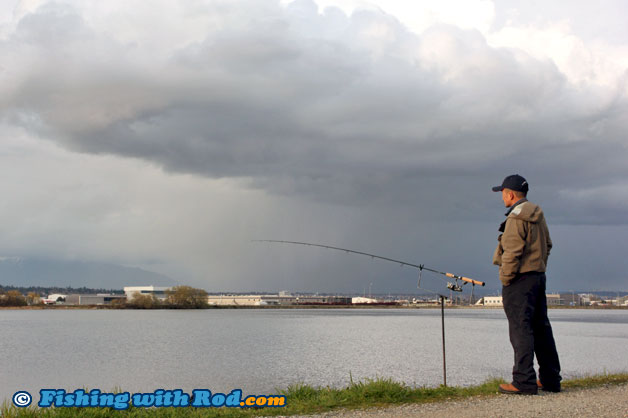 Salmon fishing in front of Vancouver International Airport